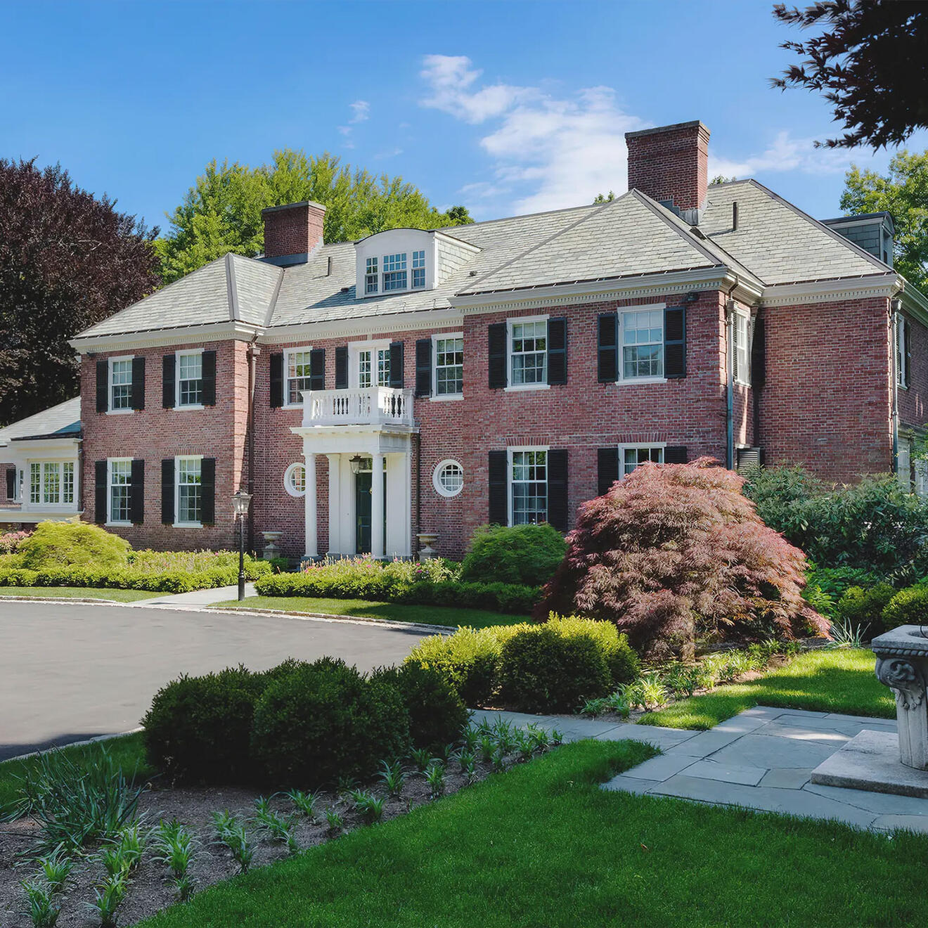 Renovated Georgian Revival residence on Sargent Road in Brookline, Massachusetts